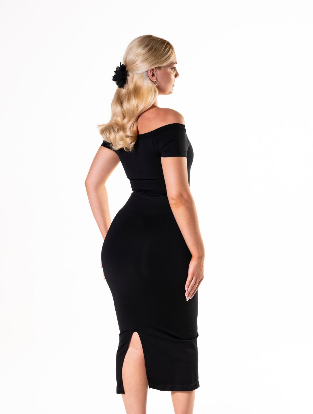 Off-Shoulder Shapewear Split Dress