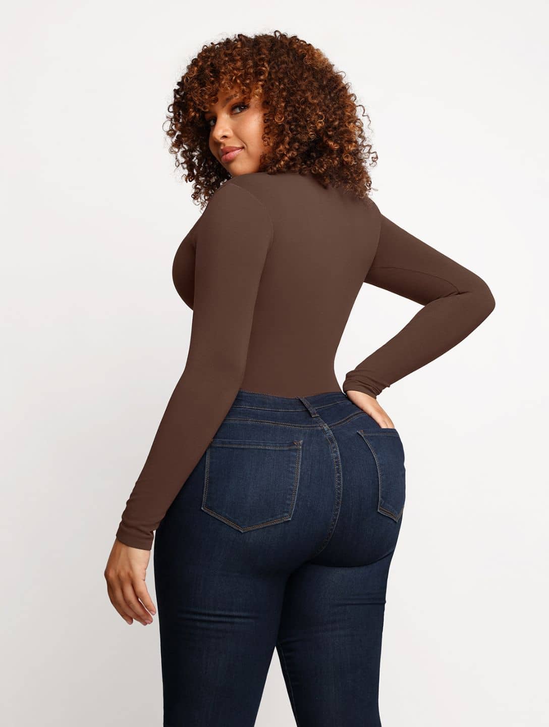 Seamless Long Sleeve Thong Bodysuit